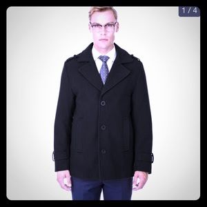 New small MDRN UOMO wool blend breasted coat men